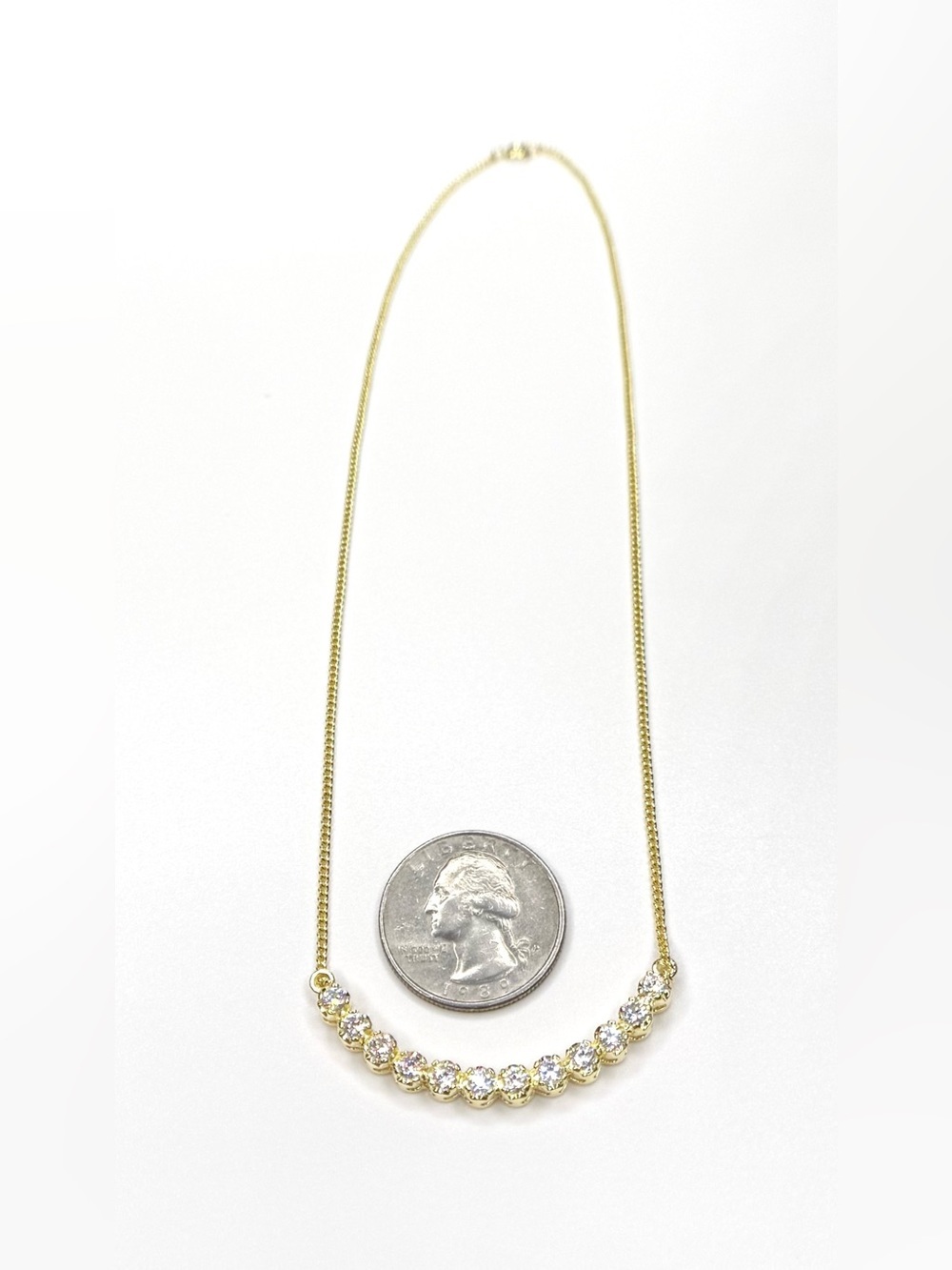 MOISSANITE 18K YG 3 c.t.w Necklace VIDEO - Picture 5 of 8